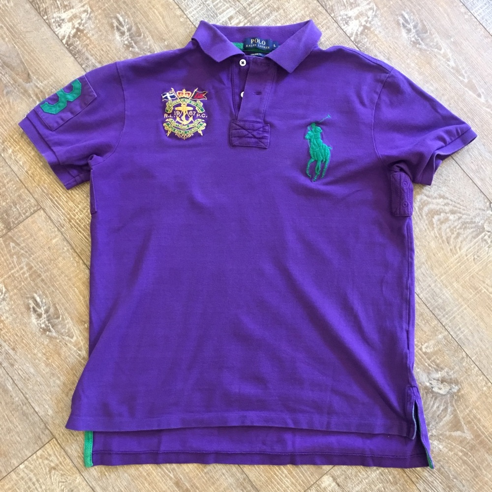 Polo Ralph Lauren Big Pony Logo Crest Shirt Mens L - Picture 1 of 7